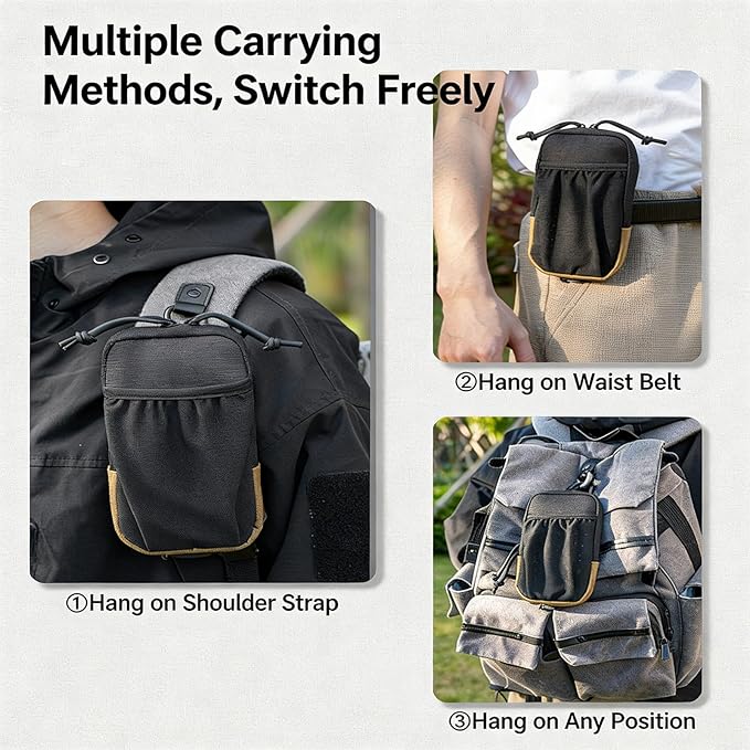 Cell Phone Pouch for Belt - Universal EDC Waist Bag with Secure Zipper Closure Tactical Molle Loop Belt Holder