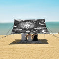 ALAZA Sun Moon Astrology Beach Tent Sun Shelter UPF50+ Protection Beach Shade Canopy w/ 4 Sandbags for Outdoor Camping Fishing Backyard Fun Picnic 10x9 ft