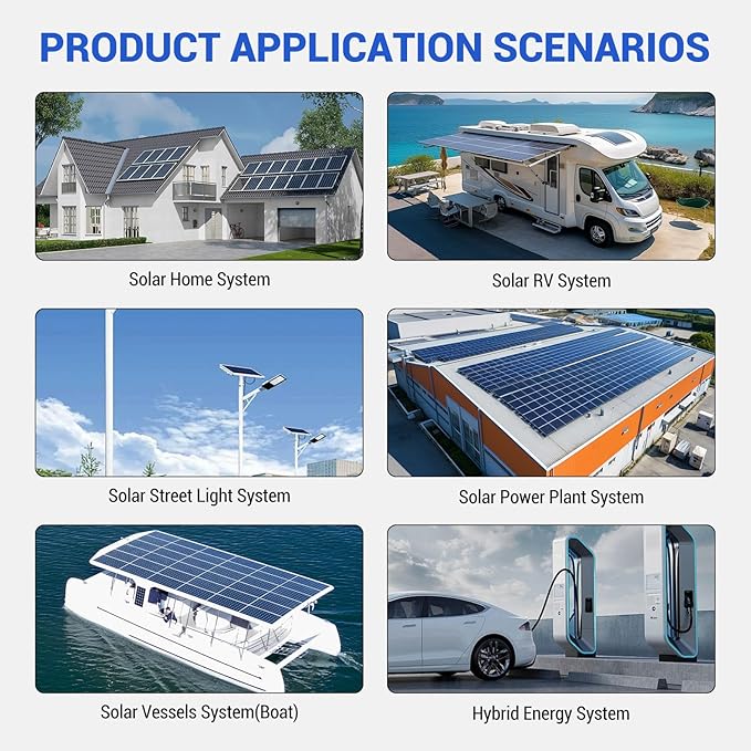3000W Hybrid Inverter 24Vdc to 110Vac Solar Inverter Charger Built-in 80A MPPT Controller Pure Sine Wave PV Power Converter Supports Battery-Less or AGM Lithium Battery