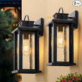 2 Pack Motion Sensor Outdoor Lights Matte Black Dusk to Dawn Porch Lights Outdoor Light Fixture with Water Glass 3 Lighting Modes Exterior Lighting Fixtures Waterproof Outside Light for House