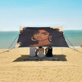ALAZA Black Woman with Curly Hair Beach Tent Sun Shelter Portable Canopy Sunshade for Outdoor Camping Picnics Backyard Fun 10x9 ft