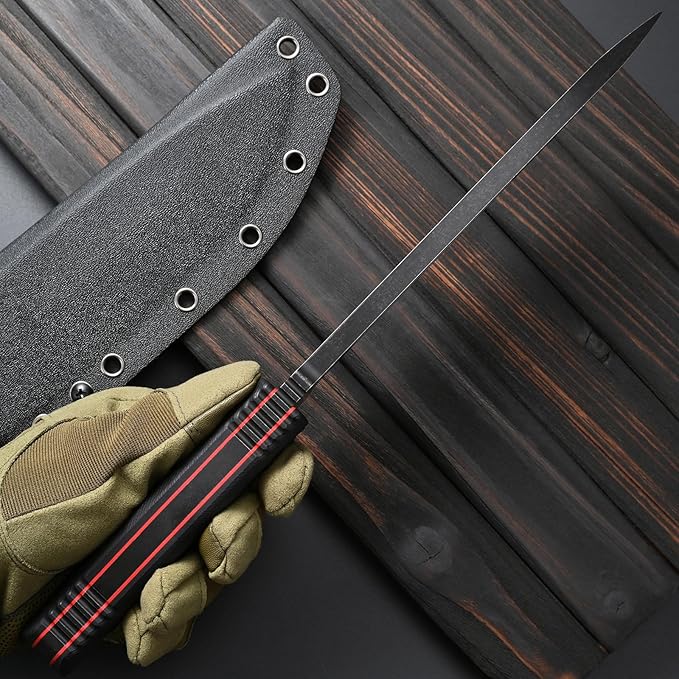 Sitivien ST27 Fixed Blade Knife 8mm Thick Sleipner Brushed Steel Blade Two Tone G10 Handle Full Tang EDC Fixed Knifes for Outdoor Camping Hunting Working