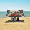 ALAZA Christmas Sloth Animal Series Santa Claus Hat Beach Tent Sun Shelter Portable Canopy Sunshade for Outdoor Camping Picnics Backyard Fun 10x9 ft