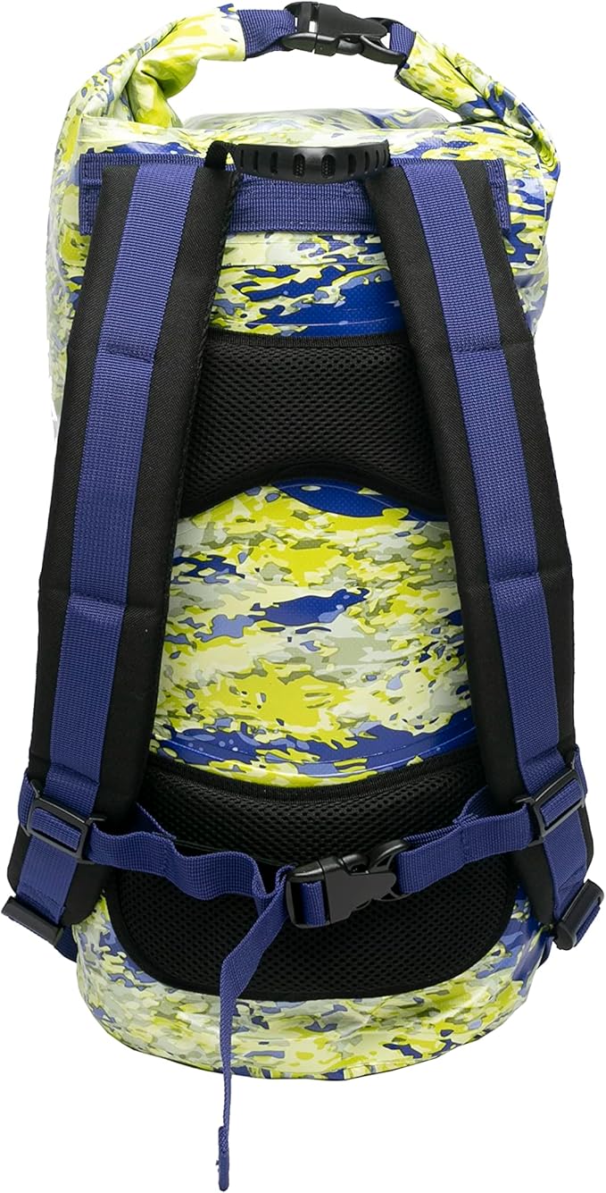 geckobrands Hydroner 20L Waterproof Dry Bag Backpack Mahi geckoflage - Lightweight Travel Bag with Clear Phone Pouch