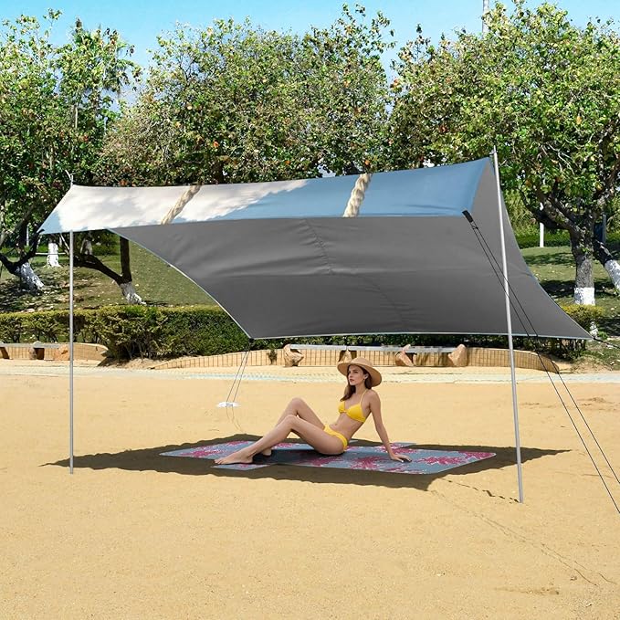 ALAZA Zebra Swing Bar Blue Sky Cloud Beach Tent Sun Shelter Portable Canopy Sunshade for Outdoor Camping Picnics Backyard Fun 10x9 ft