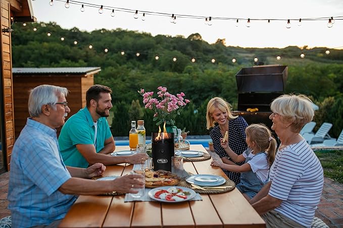 Flame King Mini Tabletop Fire Pit Dual Fuel Propane and Butane Smokeless Odorless Flame Portable Great for Outdoor