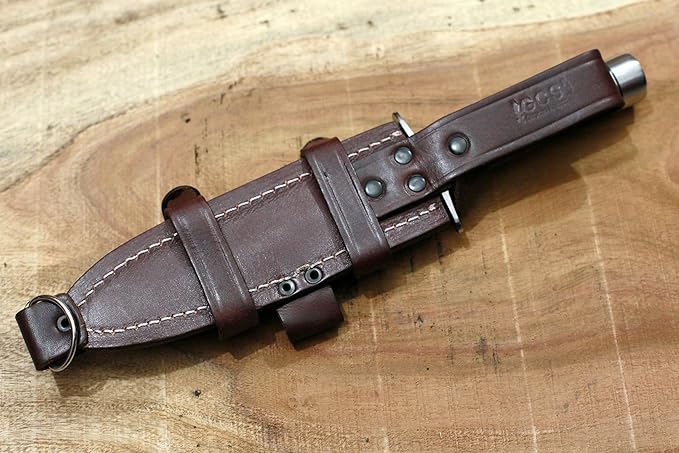 GCS Handmade Stacked Leather Handle D2 Tool Steel Tactical Hunting Knife with leather sheath Full tang blade designed for Hunting &amp EDC GCS 8