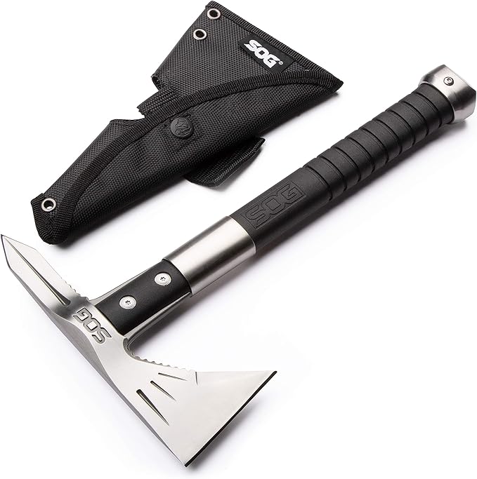 SOG Tactical Tomahawk- Throwing Hatchet Versatile Survival Tactical Axe &amp Tomahawk Tactical Hatchet - Voodoo Hawk Mini Tactical Axe Throwing Hatchet w/ 2.75 Inch Blade for Survival Sports