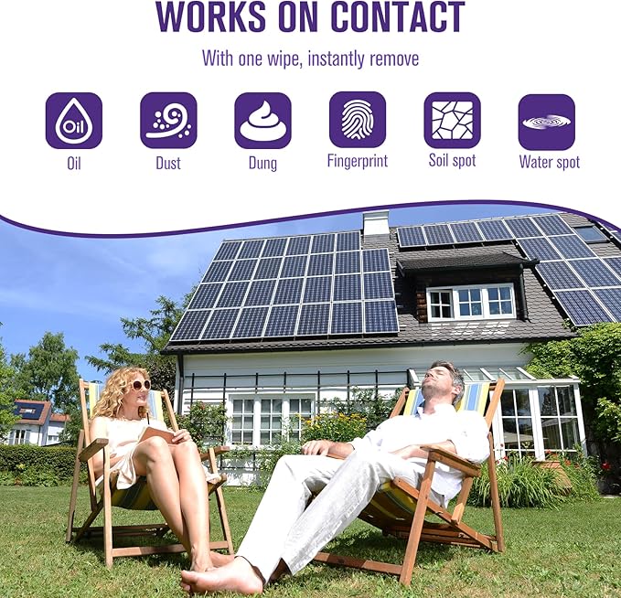 Teexpert Solar Panel Cleaner (32oz Makes 150 Gallons) Ultra Concentrated Glass &amp Solar Panel Cleaning Pro Quick Dry Streak-Free Remove Dirt Dust Droppings Fingerprints Oils &amp Water Spots