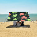 ALAZA Red Green Star Beach Tent Sun Shelter Portable Canopy Sunshade for Outdoor Camping Picnics Backyard Fun 10x9 ft