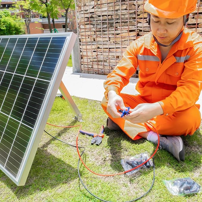 80PCS Solar Connectors 40 Pairs IP67 Waterproof Solar Panel Connectors with 2 Spanners Suitable for Solar Wire 14-10 awg.(Without Solar Crimper)