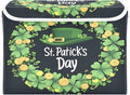 Doodle St. Patrick's Day Pattern Foldable Storage Baskets Fabric Boxes with Handle Organizers with Flip-Top Lids Storage Bins for Home Bedroom Office