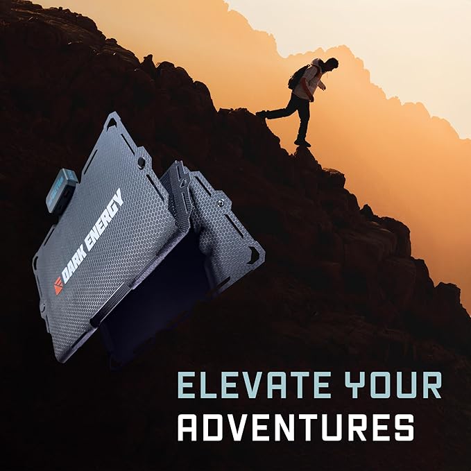 Dark Energy Spectre Folding 18W Solar Panel | Charges USB-C and USB-A Device | Ultra-Durable IPX7 Waterproof Lightweight Off The Grid Solar Powerhouse