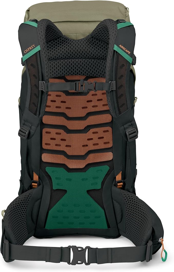 Osprey Kestrel LT 35L Men's Backpacking Backpack - Lightweight Hiking &amp Camping Bag with Waterproof Raincover Olive Tan