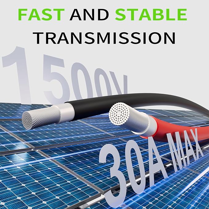 200Ft Solar Panels Extension Cables 6mm² PV Cable Without Connectors IP68 Waterproof 10AWG Solar Wire