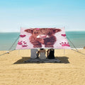 ALAZA High and Low Cattle Footprints Heart Beach Tent Sun Shelter Portable Canopy Sunshade for Outdoor Camping Picnics Backyard Fun 10x9 ft