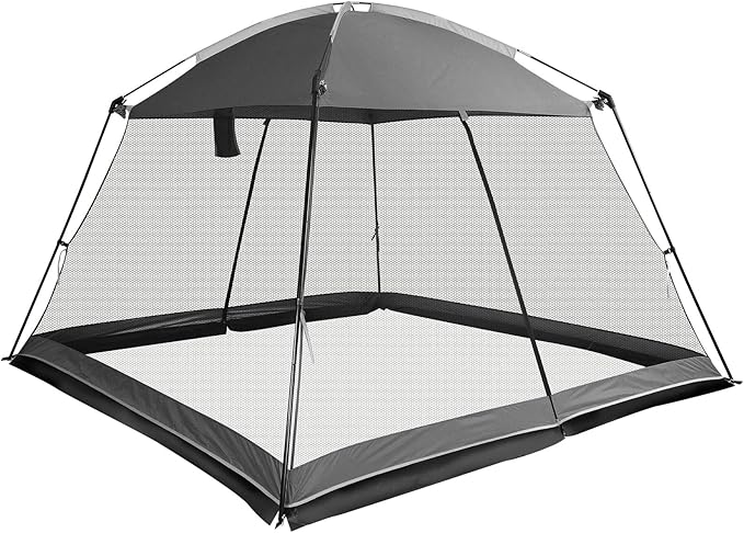 Screen House 10x10 Ft Square Camping Canopy Tent Sun Shade Gazebo Shelter Perfect for Outdoor Activities Shale Gray