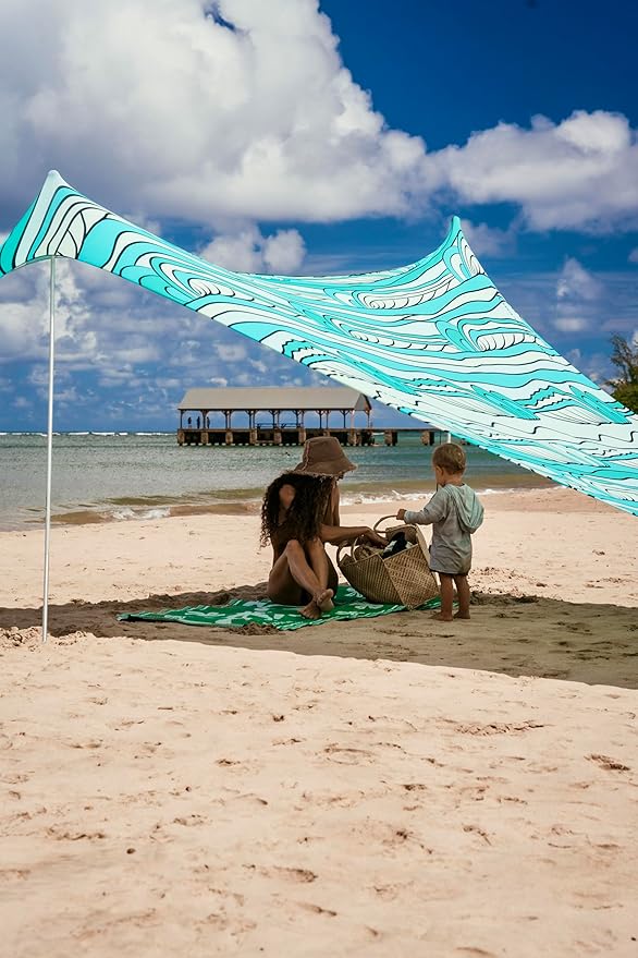 Neso Grande Portable Beach Tent Sun Shelter - Lightweight Beach Shade Canopy - Easy Setup for Family Outings - Patented Reinforced Corners - UPF 50+ Sun Protection