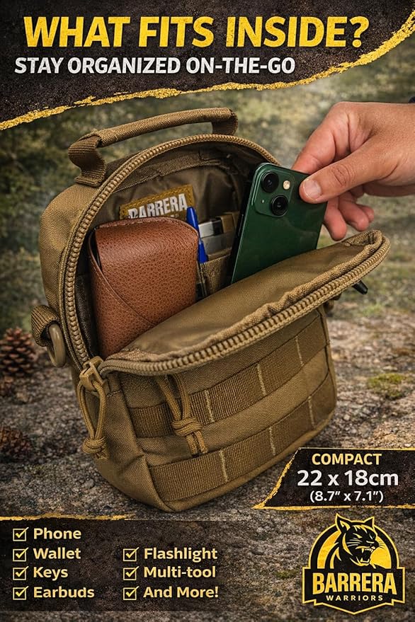 Tactical Backpack 25L + EDC Sling Bag Set- Military MOLLE Assault Pack with Crossbody Chest Bag Compact Tactical Daypack for Hiking Camping Travel &amp Bug Out Gear (Coyote Brown)