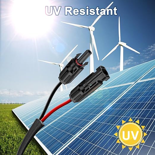 30FT 12AWG Solar Panel Extension Cable with Female and Male Connectors Solar Cable for Solar Panels Charge Controllers and Solar Generator (12AWG 30FT)