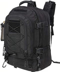 Large Tactical Military Backpack for Men - Molle DIY System Bag for Travel Work Camping Hunting &amp Hiking (Black)