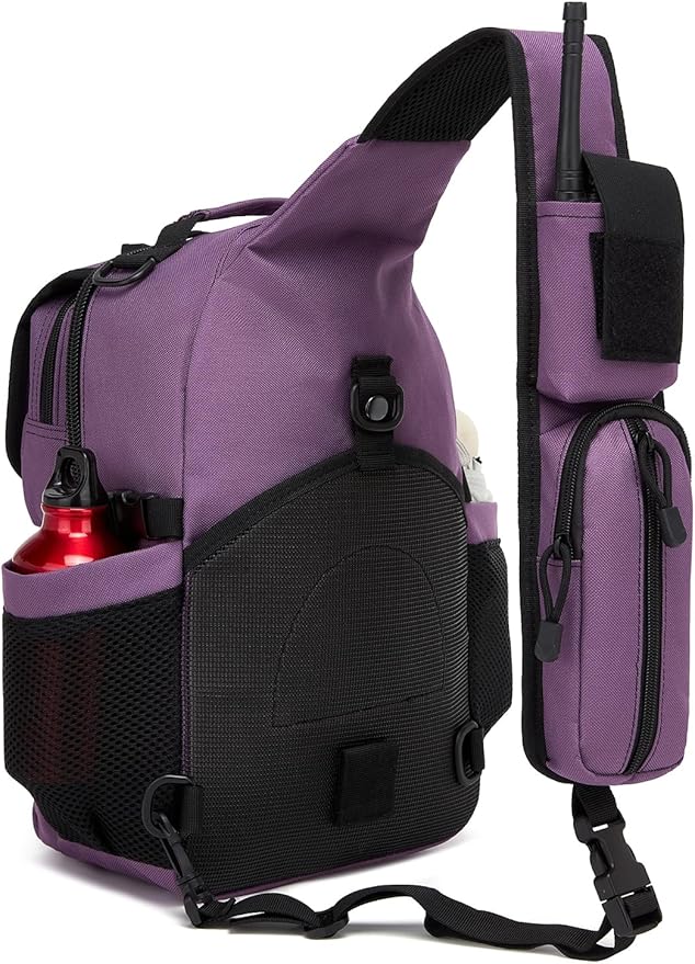 ATBP Tactical Crossbody Bag Holster Shoulder Backpack 6 Elastic Slots Water Bottle Holder Carrier Accessories Pouch 15L