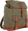Fox Outdoor Products Adventurer Rucksack - Tactical Camping Spacious 25L Vintage Cotton Canvas Backpack with Leather Trim