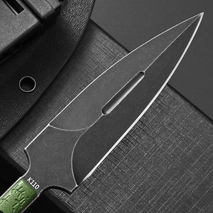 C1345 Fixed Blade Knife K110 Steel Blade G10 Handle EDC Tool Knifes for Outdoor Camping Survival Hiking Hunting(Green)