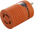 AC WORKS [AD515L1420] 15Amp Household Plug NEMA 5-15P to Generator 4 Prong 20Amp L14-20R (Two hots bridged)