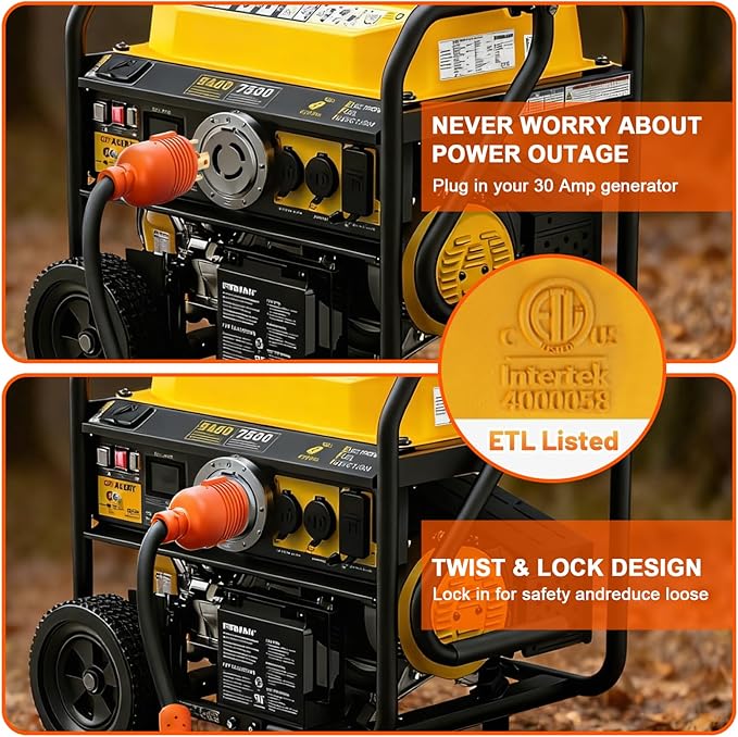 Shore Power Converter NEMA L5-30P to 3X 5-15R/5-20R RV Generator Adapter Marine 30 amp to Household 110 Volt 15 amp Standard Interface 30 amp Three-pin Locking Generator.