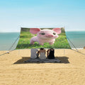 ALAZA Cartton Pig Cute Newborn Standing on A Grass Lawn Beach Tent Sun Shelter Portable Canopy Sunshade for Outdoor Camping Picnics Backyard Fun 10x9 ft