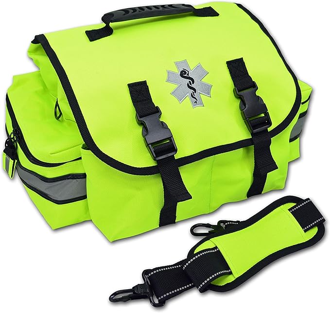 Lightning X Customizable Small Medic First Responder EMT Trauma Bag w/Embroidered Name Patch - FLUORESCENT YELLOW