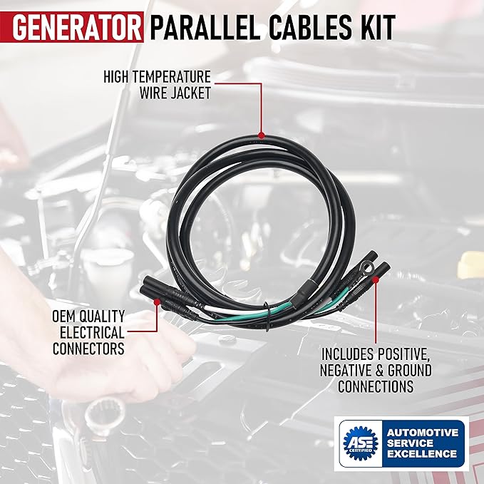Replacement Generator Parallel Cables Kit - Compatible with Honda Inverter Generators - EU1000i EU2000i EU2200i EU2200iC EU2000 Companion EU3000i Handi - Replaces 08E93-HPK123HI HPK123HI