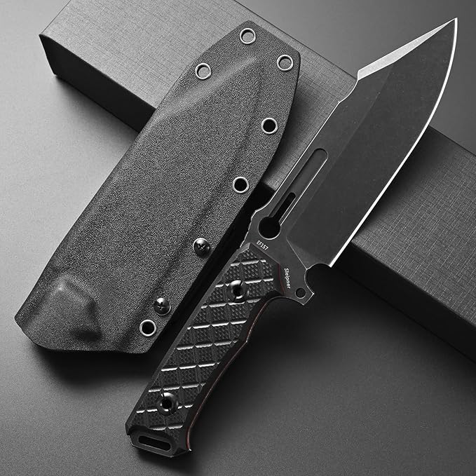 Eafengrow EF157 Fixed Blade Knife Sleipner Stainless Steel Blade Full Tang G10 Handle EDC Straight Knifes for Working Camping Hunting Adventure