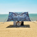 ALAZA Boho Owl Blue Beach Tent Sun Shelter Portable Canopy Sunshade for Outdoor Camping Picnics Backyard Fun 10x9 ft