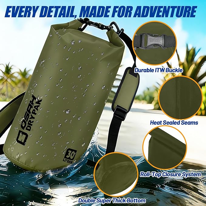 Waterproof Dry Bag 5L/10L/20L/30L/40L Roll Top Lightweight Storage Backpack with Phone Case for Women &amp Men Floating Waterproof Sack for Travel Swimming Kayaking Paddle Board Camping &amp B