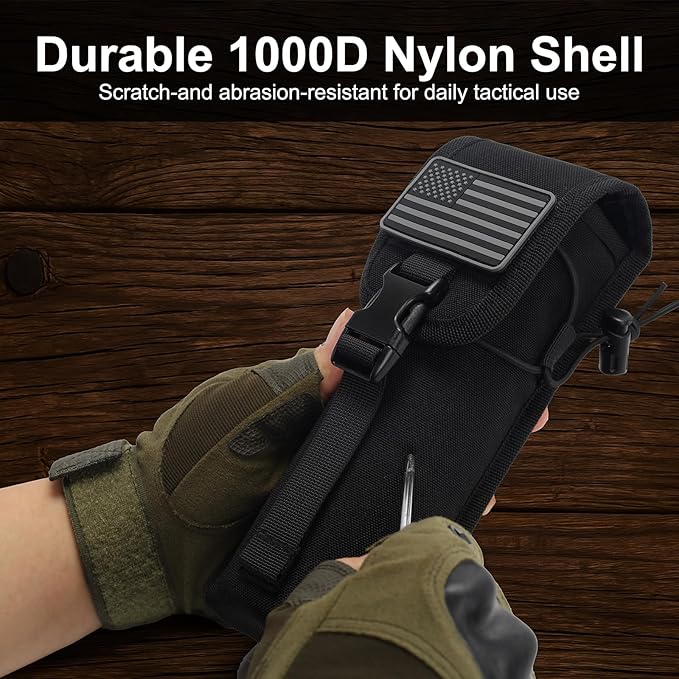 Molle Suppressor PouchStorable Suppressor/Flashlight/BatonContains Flag Patchfor Vest/Belt/Backpack/Molle Pouch/Plate Carrier and Other Tactical Gear