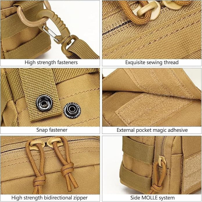 Outdoor Sports Hiking Sling Pack Camouflage Tactical Molle Shoulder Bag Crossbody Casual Pack Waist Pack