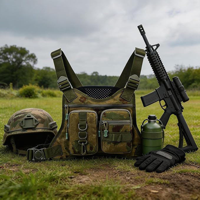 Tactical Chest Pack EDC Chest Bag Utility Molle Chest Rig Pouch with CCW Compartment Adjustable Strap Admin Pouch