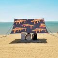 ALAZA Pizza Slices on Dark Space Like Pattern Beach Tent Sun Shelter Portable Canopy Sunshade for Outdoor Camping Picnics Backyard Fun 10x9 ft