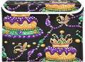 Doodle Mardi Gras King Cake Pattern-1735032947326 Foldable Storage Baskets Fabric Boxes with Handle Organizers with Flip-Top Lids Storage Bins for Home Bedroom Office