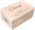 Creative Deco Personalized Wooden Storage Box | Modern Beige | 11.8 x 7.87 x 5.51in | Hinged Lid Engraving | Gift Box Keepsake Chest