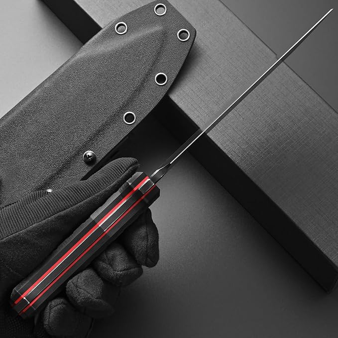 Eafengrow EF157 Fixed Blade Knife Sleipner Stainless Steel Blade Full Tang G10 Handle EDC Straight Knifes for Working Camping Hunting Adventure