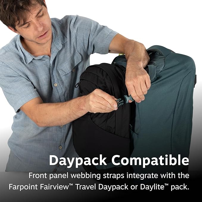 Osprey Farpoint Fairview 36L Wheeled Travel Pack - Carry On Luggage with Wheels - Rolling Backpack Travel Bag Antique Blue