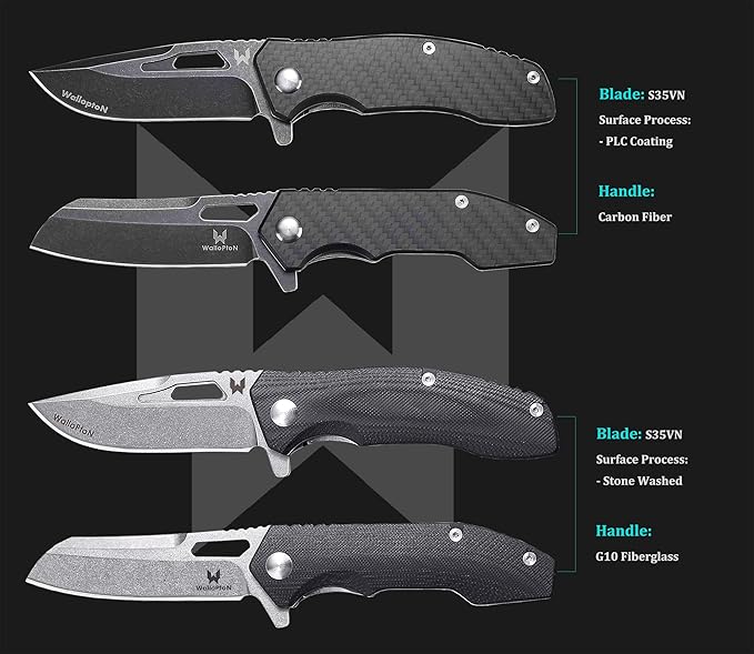Tactical Folding Knife - CPM S35VN Steel G10 Handle - Plump Linear Blade Design - Great for Outdoor Survival Camping Hunting Ideal Gifts for Men. Eagleye Series