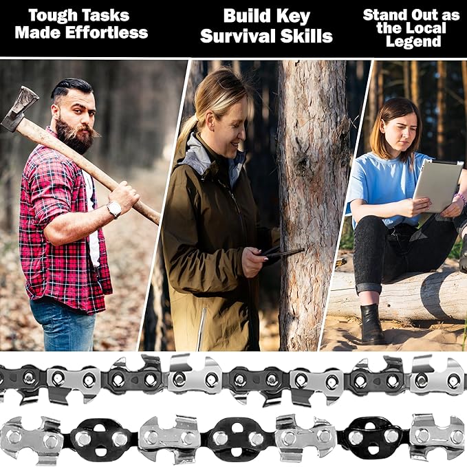 2 Pack High Limb Rope Saw 55 Inch – Dual Sided Manual Chainsaw with 70 Sharp Teeth Tree Rope Chain Saw for High Limbs with Storage Box – Heavy Duty Rope Saw for Tree Cutting Camping &amp Survival