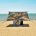 ALAZA Rooster Starry Nebula Beach Tent Sun Shelter Portable Canopy Sunshade for Outdoor Camping Picnics Backyard Fun 10x9 ft