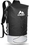 MARCHWAY Floating Roll Top Dry Bag Flexible Lightweight TPU Waterproof Backpack 20L/30L/40L with Padded Straps for Boating Kayaking Swimming Hiking Beach (Black 40L)