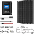 ACOPOWER 300 Watt Solar Panel Kit High Efficiency Monocrystalline 3*100W Solar Panels with 30A MPPT LCD Charge Controller/Mounting Brackets/Y Connectors/Solar Cables/Cable Entry housing （3×100W Kit）