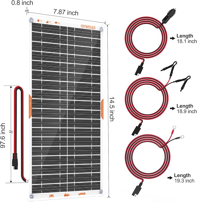 OYMSAE White 10W Solar Car Battery Charger Portable 12V Trickle Battery Charger &amp Maintainer Waterproof Solar Panel for Car Boat Automotive RV